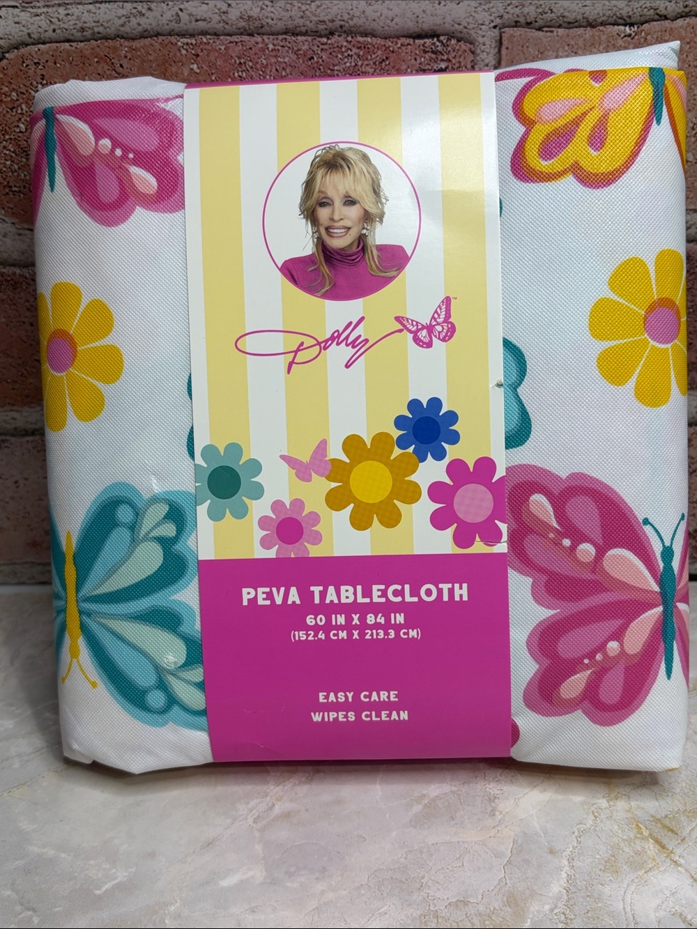 Dolly Parton Floral & Butterfly PEVA Tablecloth